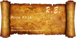 Rozs Erik névjegykártya