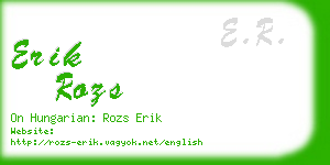 erik rozs business card